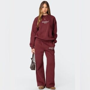 Edikted Maroon Set - sweatshirt & sweatpants